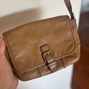 Leather Coach Crossbody “Hadley leather field” in tan